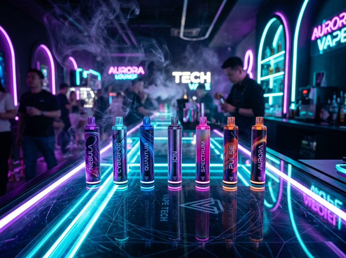Disposable vape products selection at Space City Smoke Shop